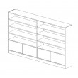 Bookshelf with 2 Sections 4 Doors 